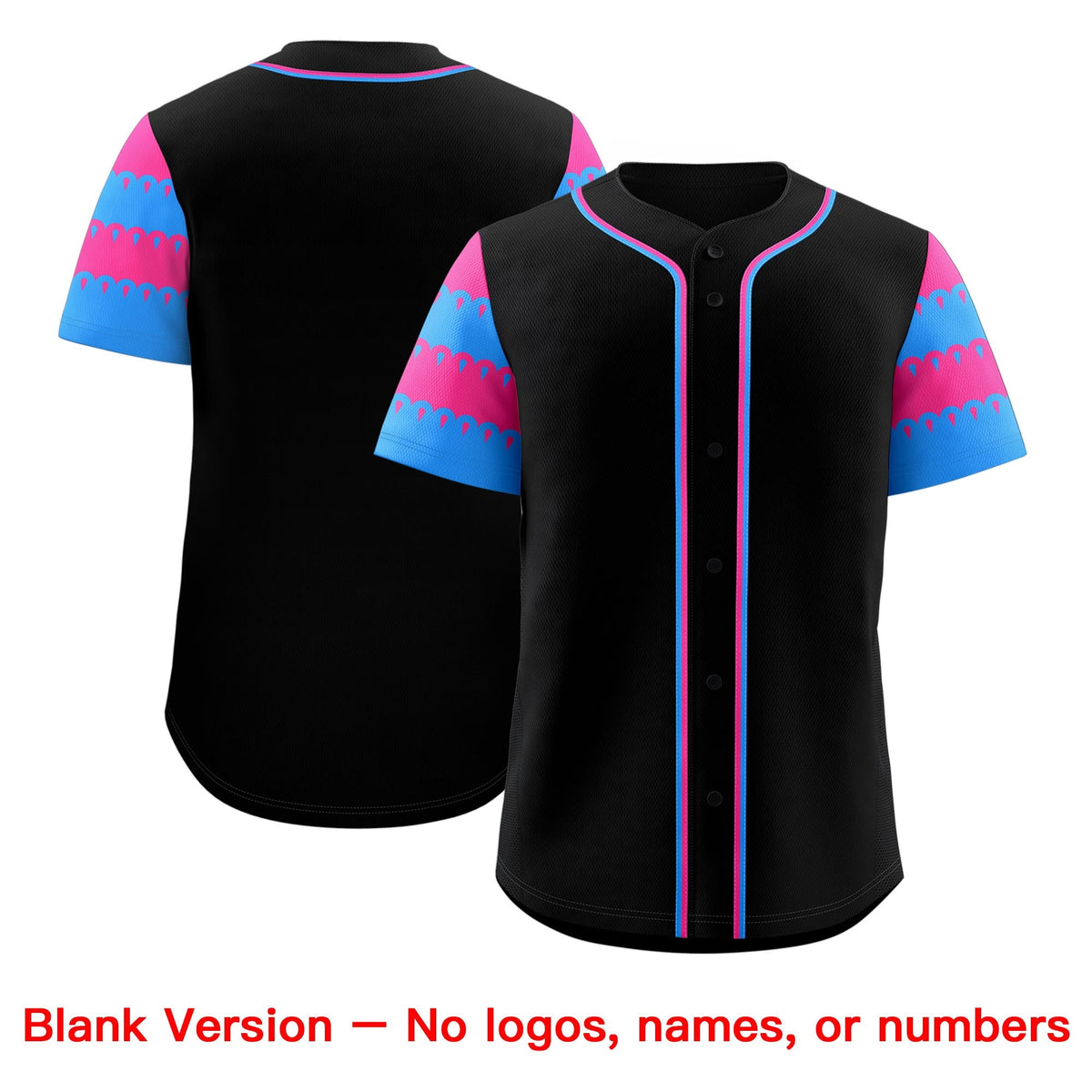 Custom Black Pink Powder Blue Sleeve Flag Lace Baseball Jersey | Sublimation Printed &amp; Embroidery,Add Name and Numbern,Perfect for Teams | KXKSHOP