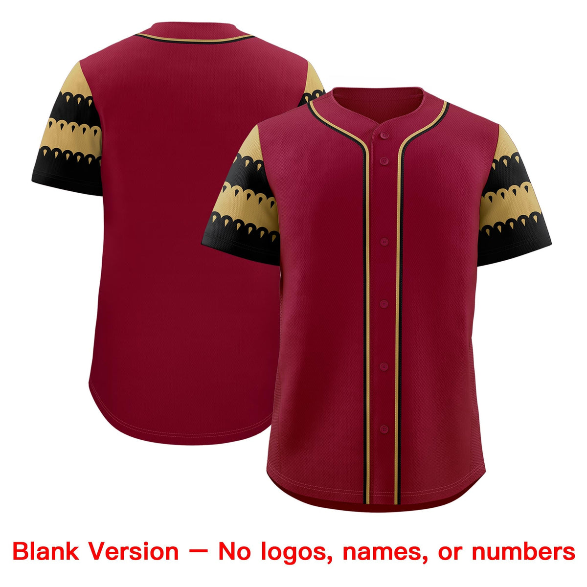 Custom Crimson Black Old Gold Sleeve Flag Lace Baseball Jersey | Sublimation Printed &amp; Embroidery,Add Name and Numbern,Perfect for Teams | KXKSHOP