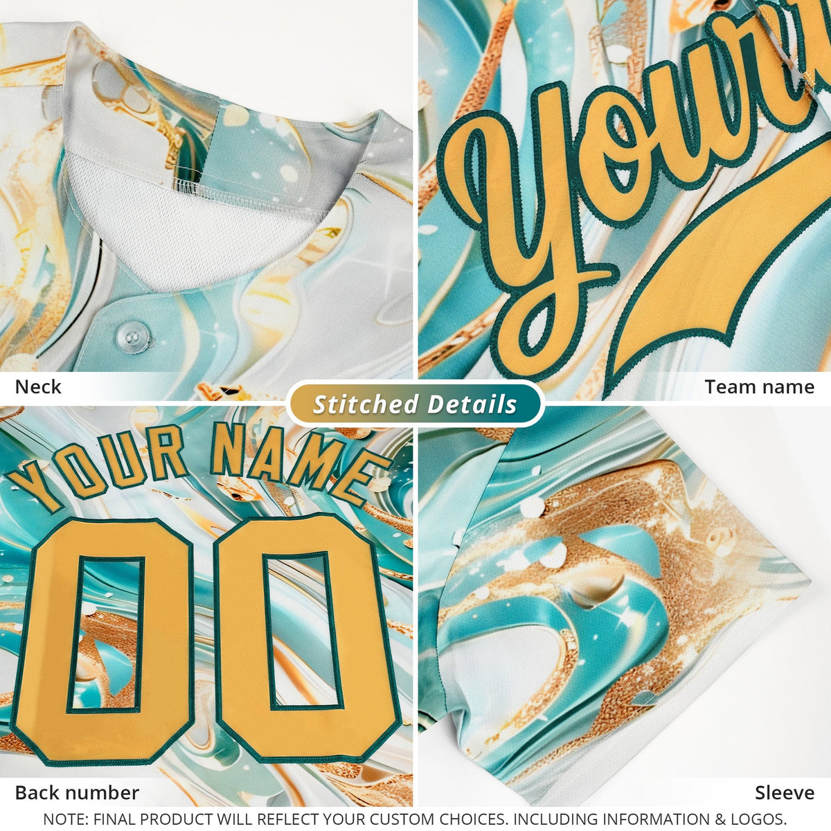Fans-Made | Custom Blue Ice Cream Cone Graffiti Pattern Fashion Authentic Baseball Jersey From Evan Neufang ¡§C Available for Reorder