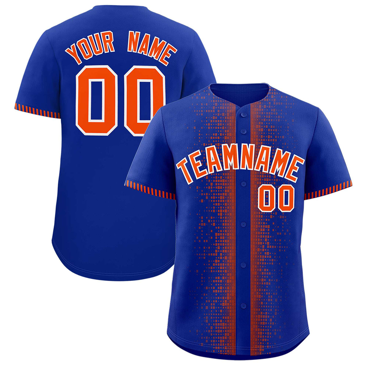 Custom Royal Orange Personalized Phonetic Rhythm Authentic Baseball Jersey | KXKSHOP