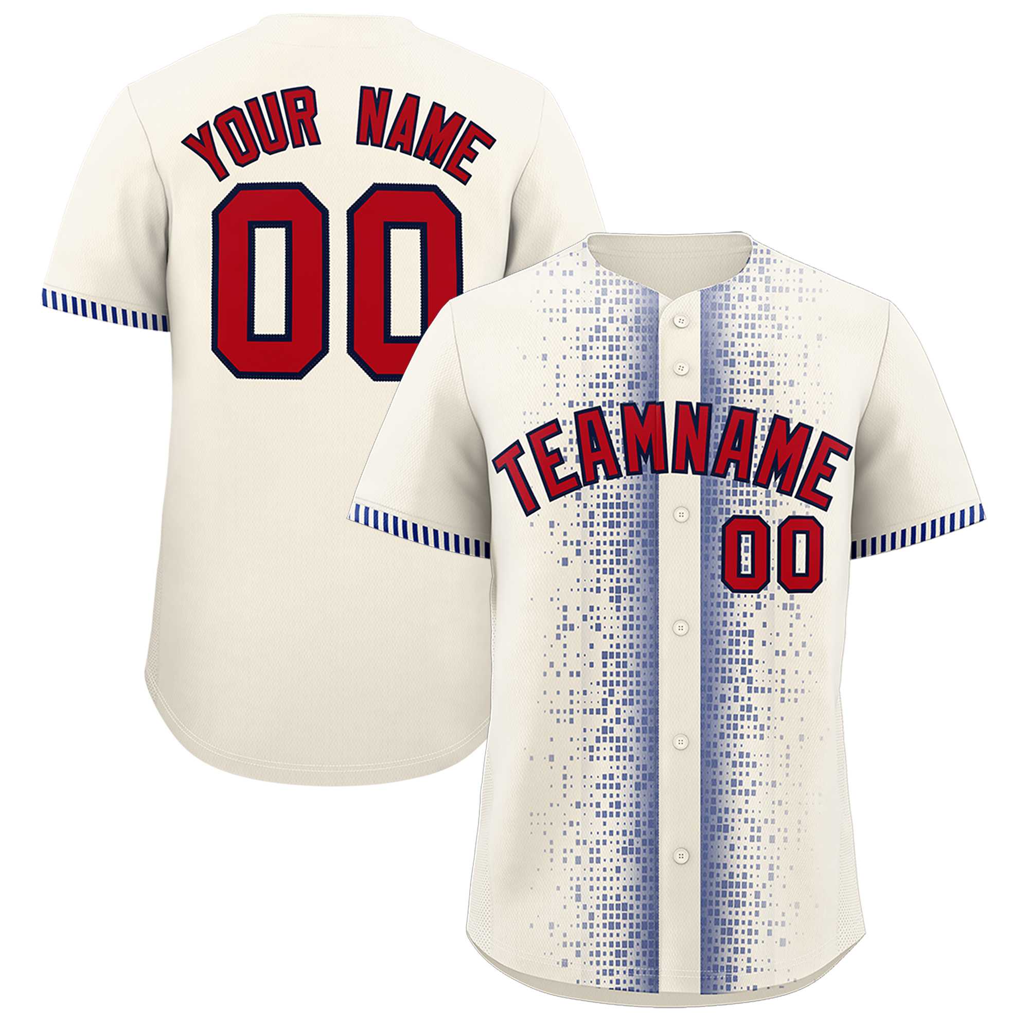 Custom Cream Royal Personalized Phonetic Rhythm Authentic Baseball Jersey | KXKSHOP