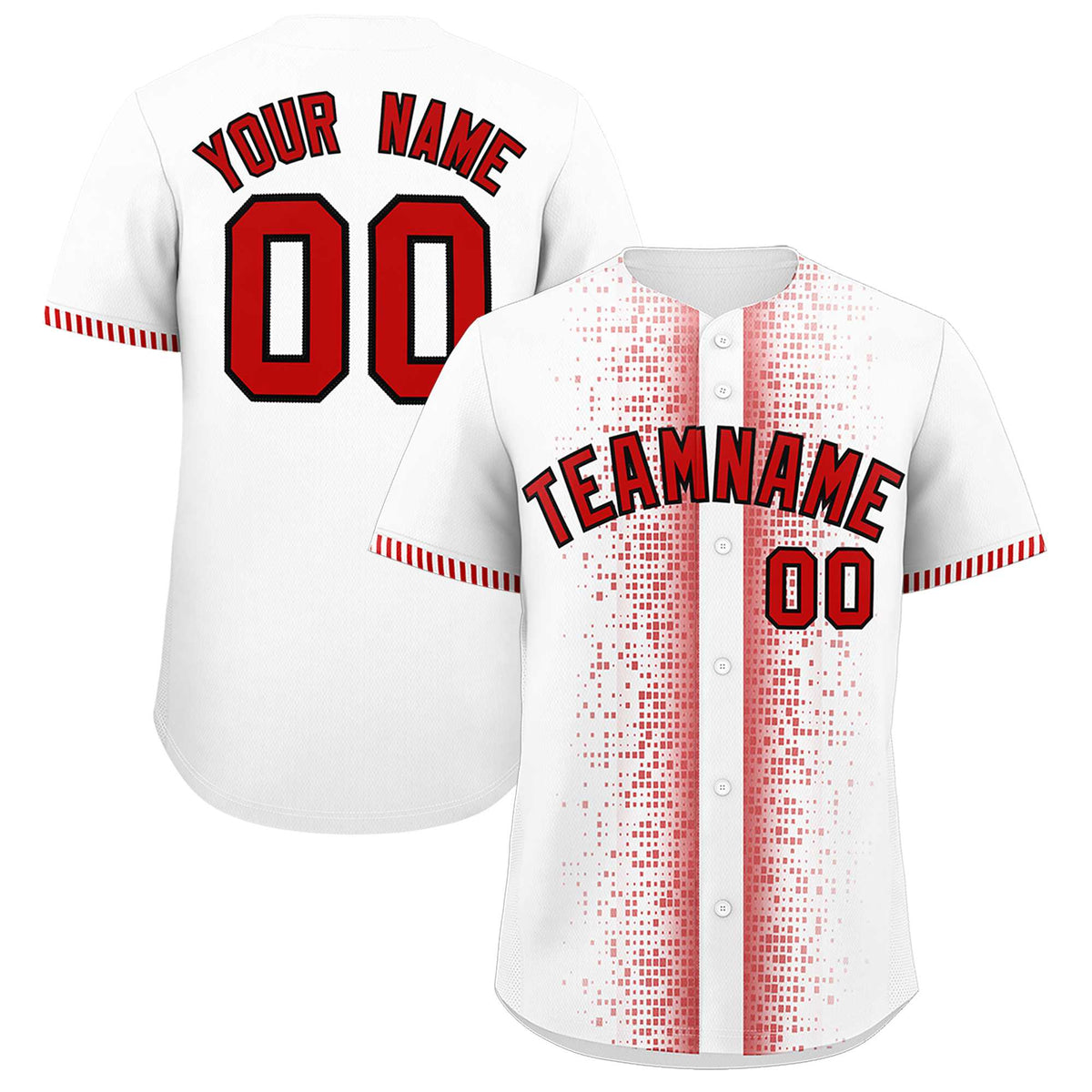 Custom White Red Personalized Phonetic Rhythm Authentic Baseball Jersey | KXKSHOP