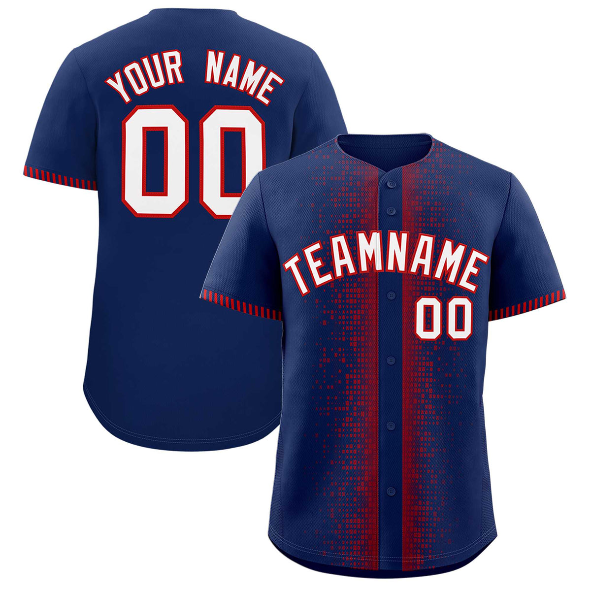 Custom Navy Red Personalized Phonetic Rhythm Authentic Baseball Jersey | KXKSHOP