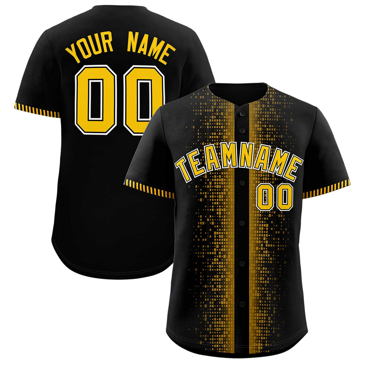 Custom Black Gold Personalized Phonetic Rhythm Authentic Baseball Jersey | KXKSHOP