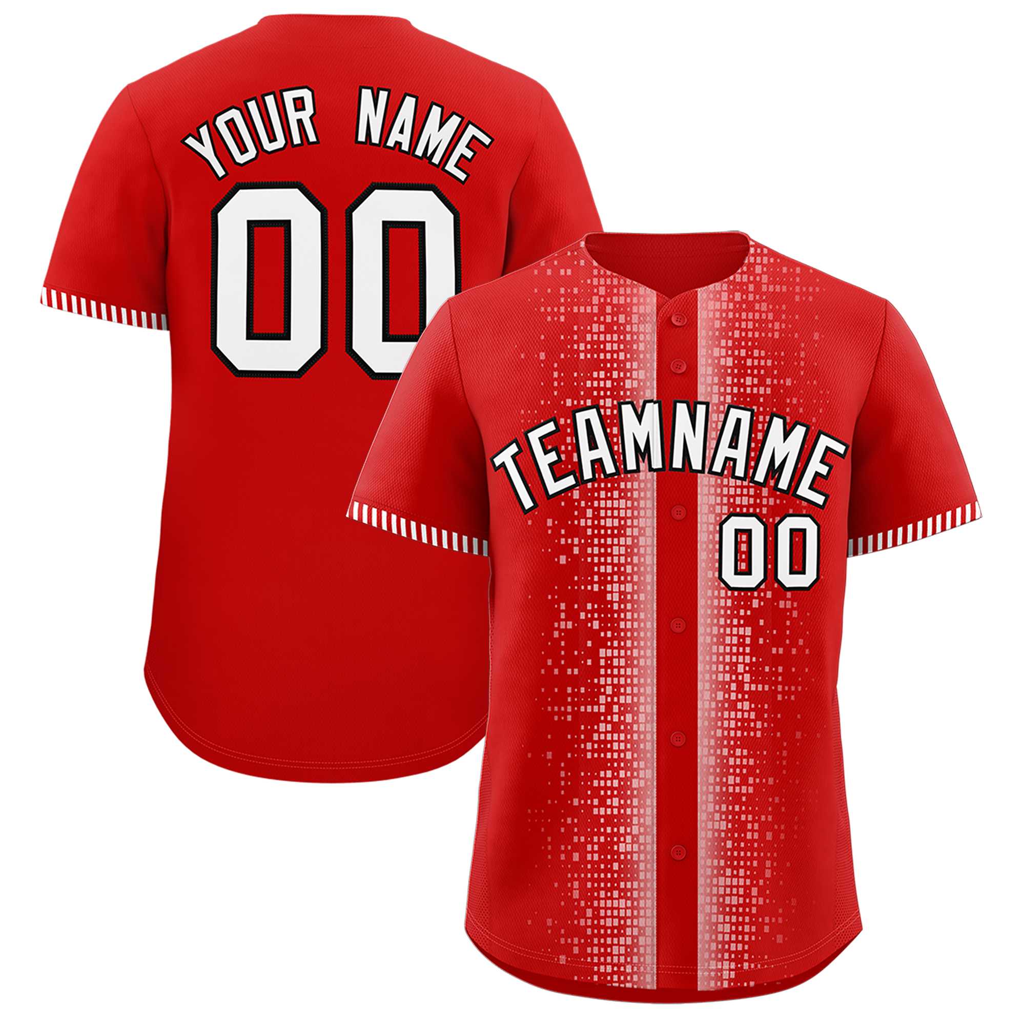 Custom Red White Personalized Phonetic Rhythm Authentic Baseball Jersey | KXKSHOP