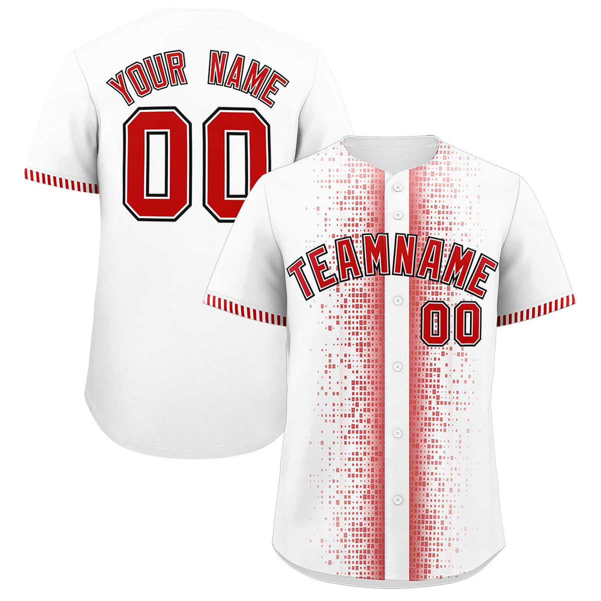 Custom White Red Personalized Phonetic Rhythm Authentic Baseball Jersey | KXKSHOP