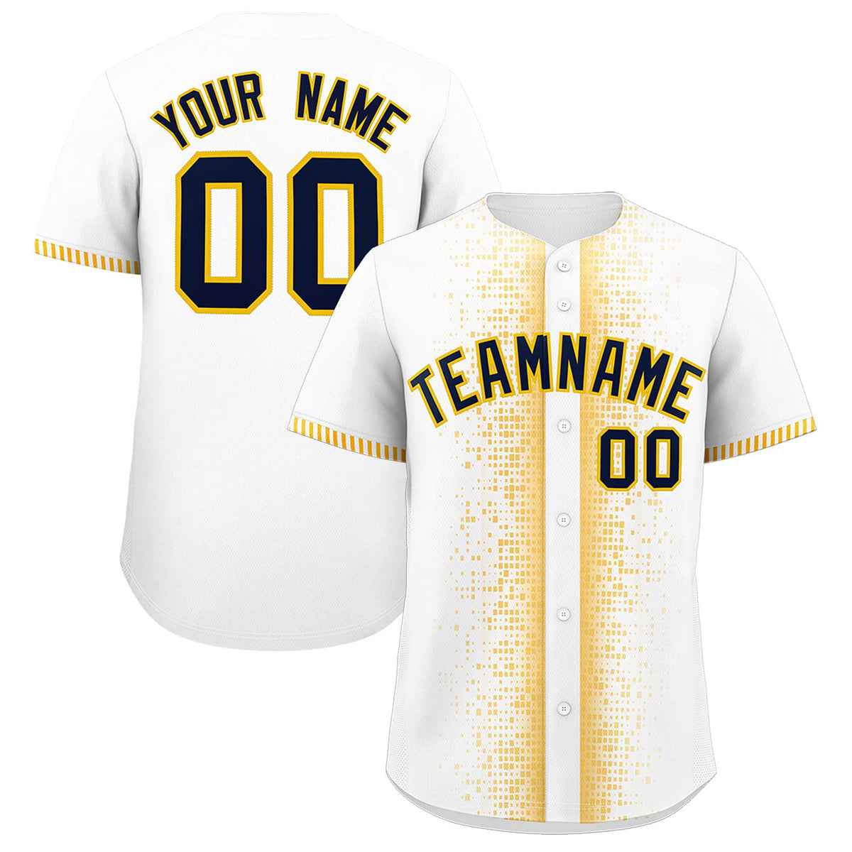 Custom White Gold Personalized Phonetic Rhythm Authentic Baseball Jersey | KXKSHOP