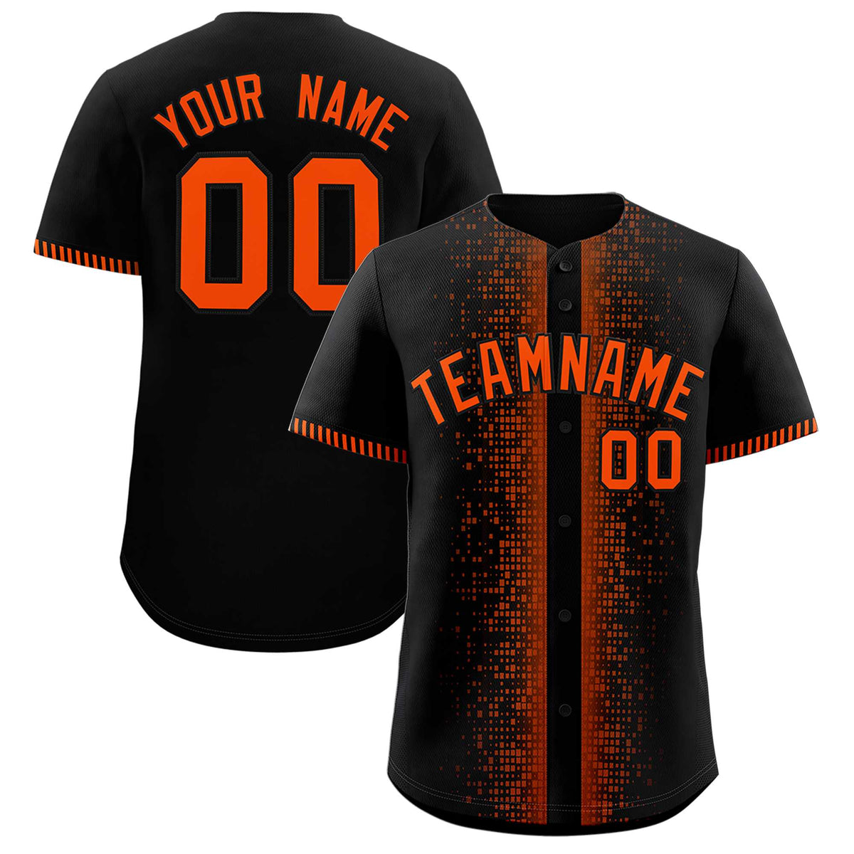 Custom Black Orange Personalized Phonetic Rhythm Authentic Baseball Jersey | KXKSHOP