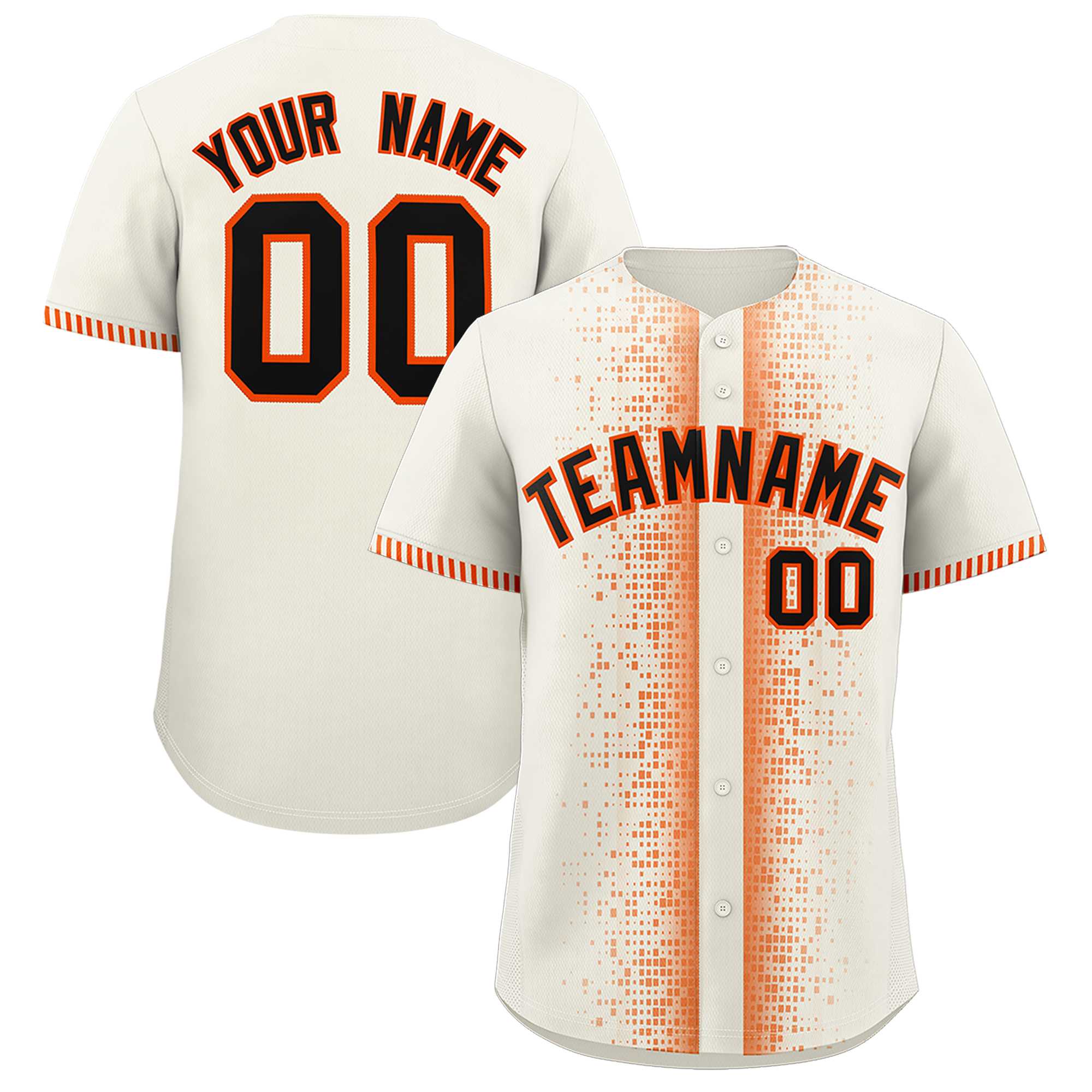 Custom Cream Orange Personalized Phonetic Rhythm Authentic Baseball Jersey | KXKSHOP