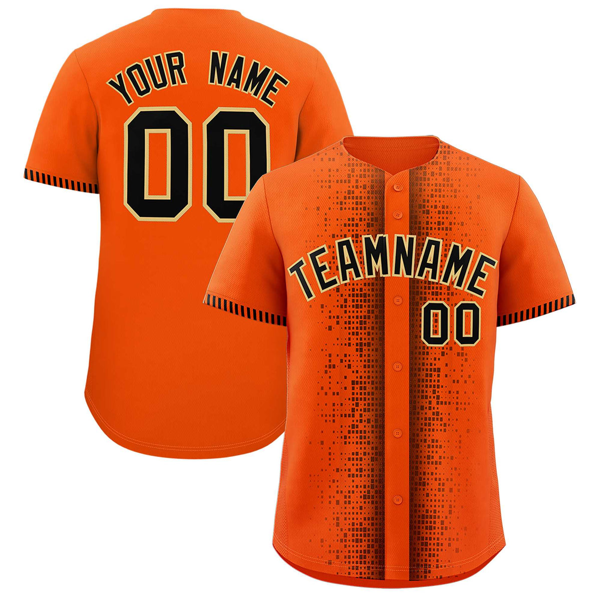 Custom Orange Black Personalized Phonetic Rhythm Authentic Baseball Jersey | KXKSHOP