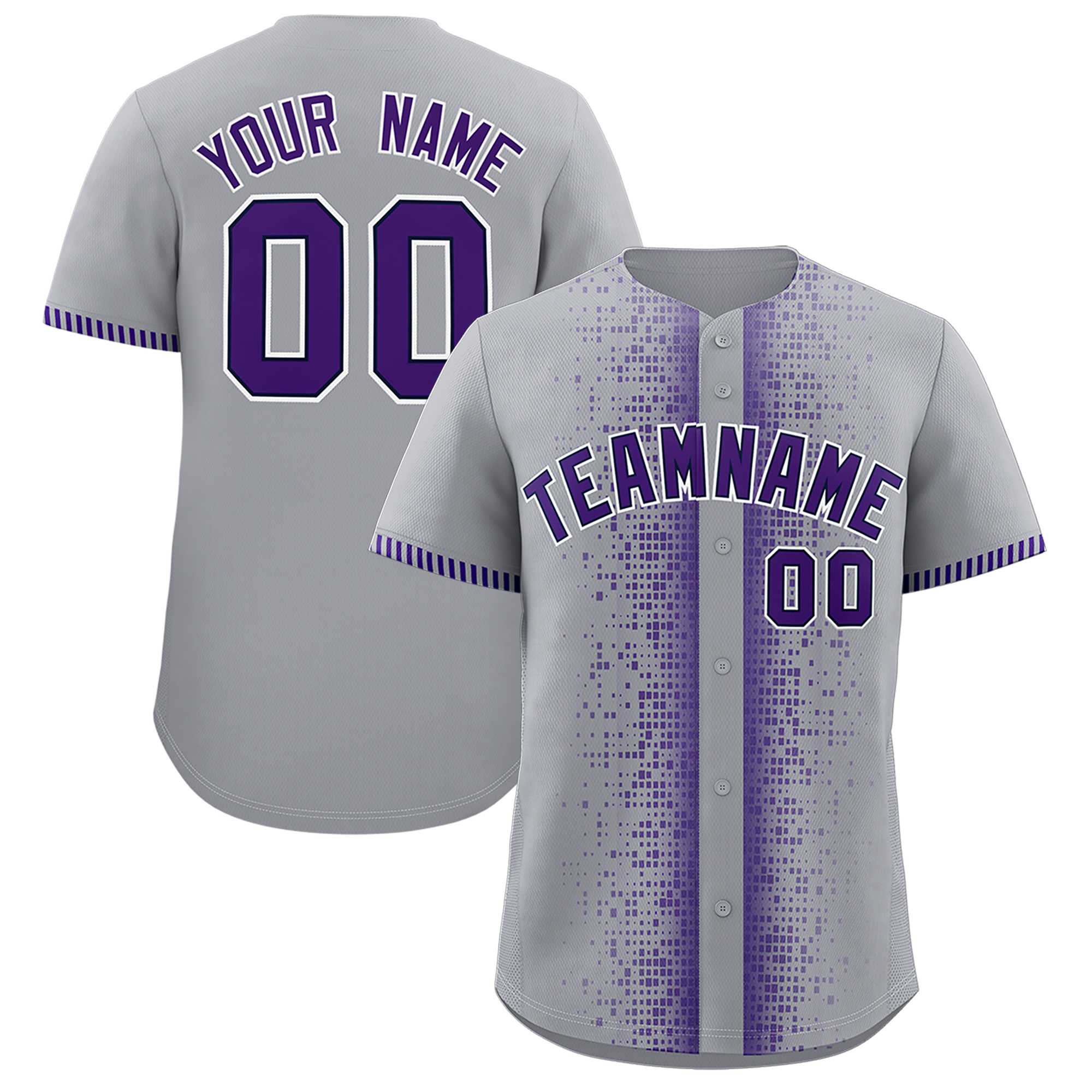 Custom Gray Purple Personalized Phonetic Rhythm Authentic Baseball Jersey | KXKSHOP