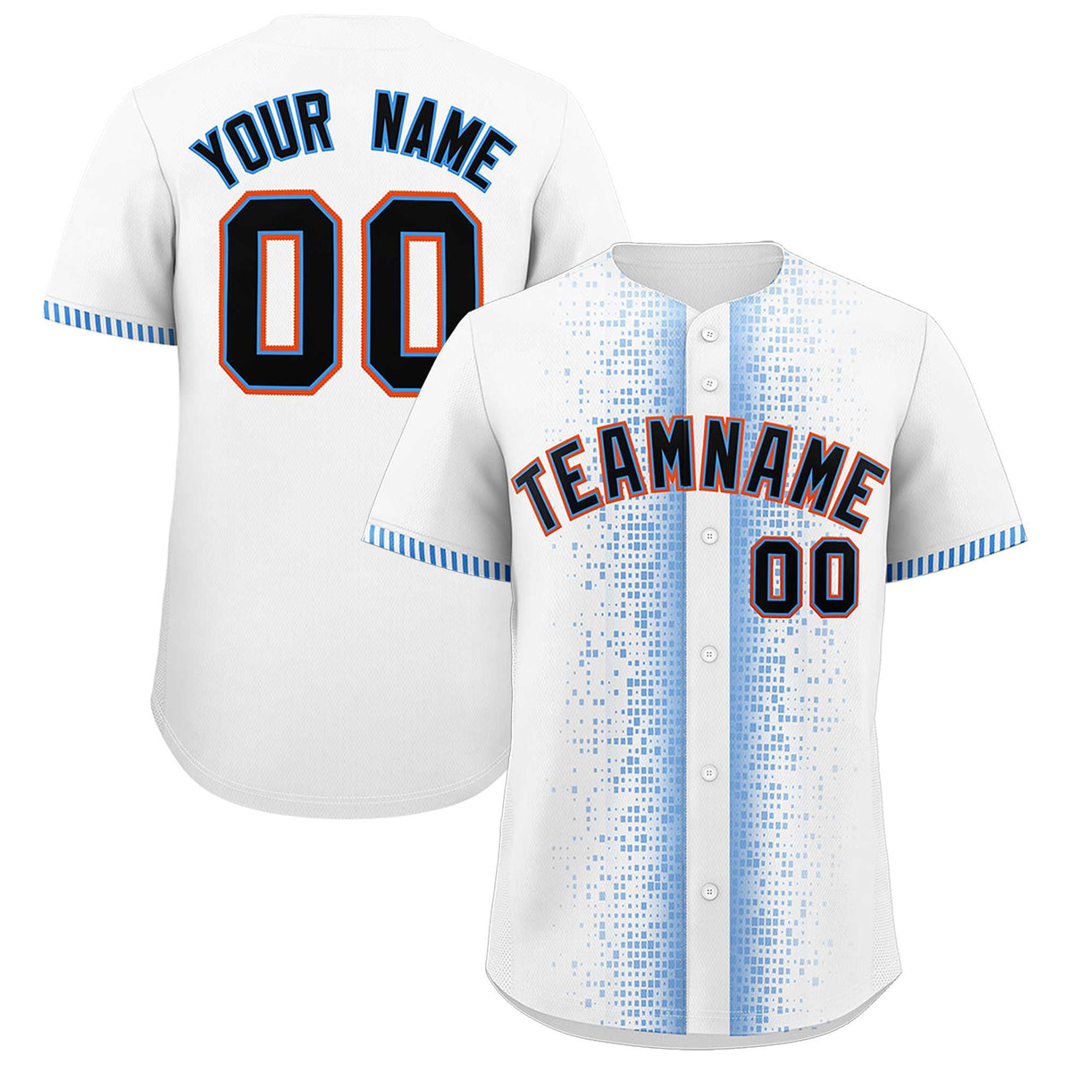 Custom White Powder Blue Personalized Phonetic Rhythm Authentic Baseball Jersey | KXKSHOP