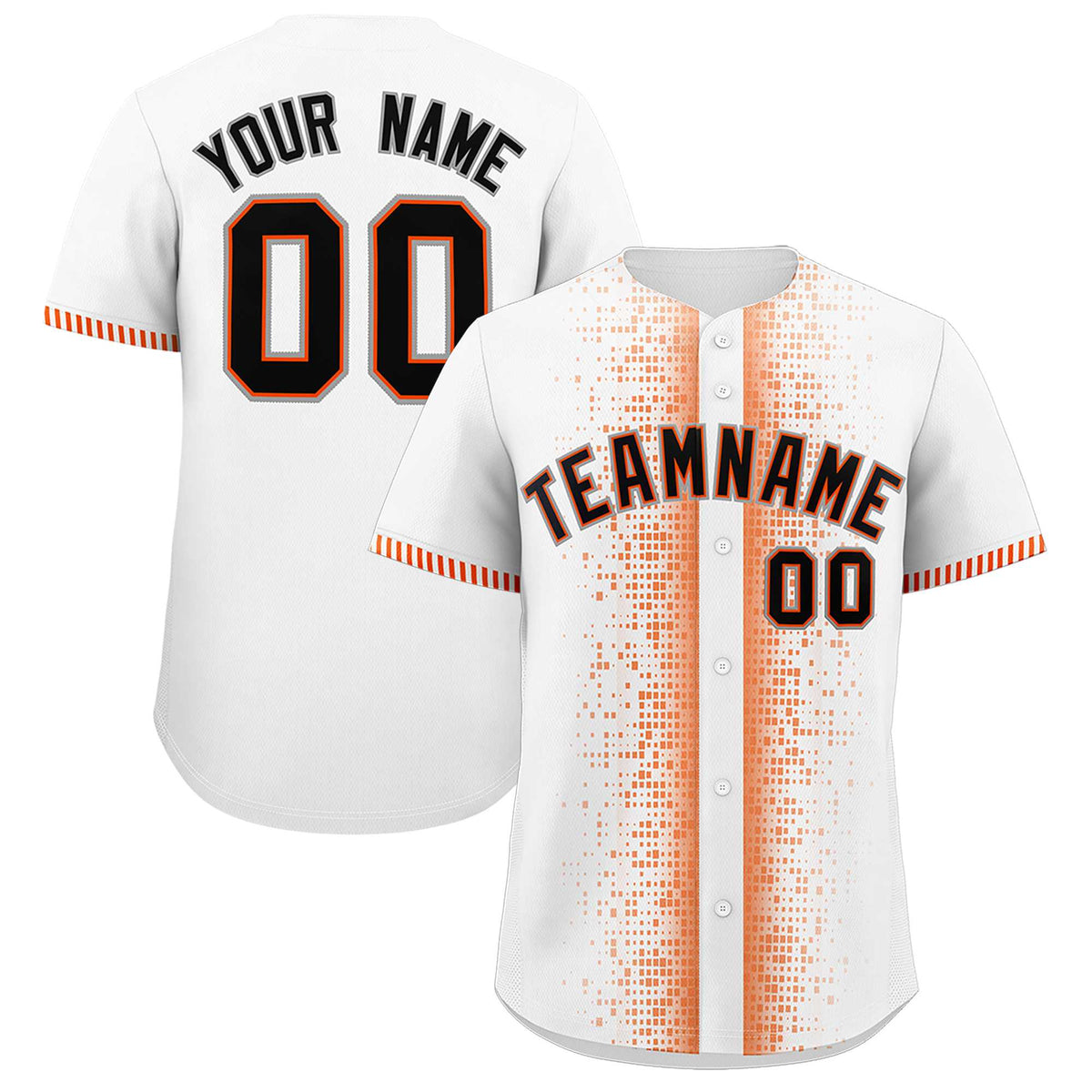 Custom White Orange Personalized Phonetic Rhythm Authentic Baseball Jersey | KXKSHOP
