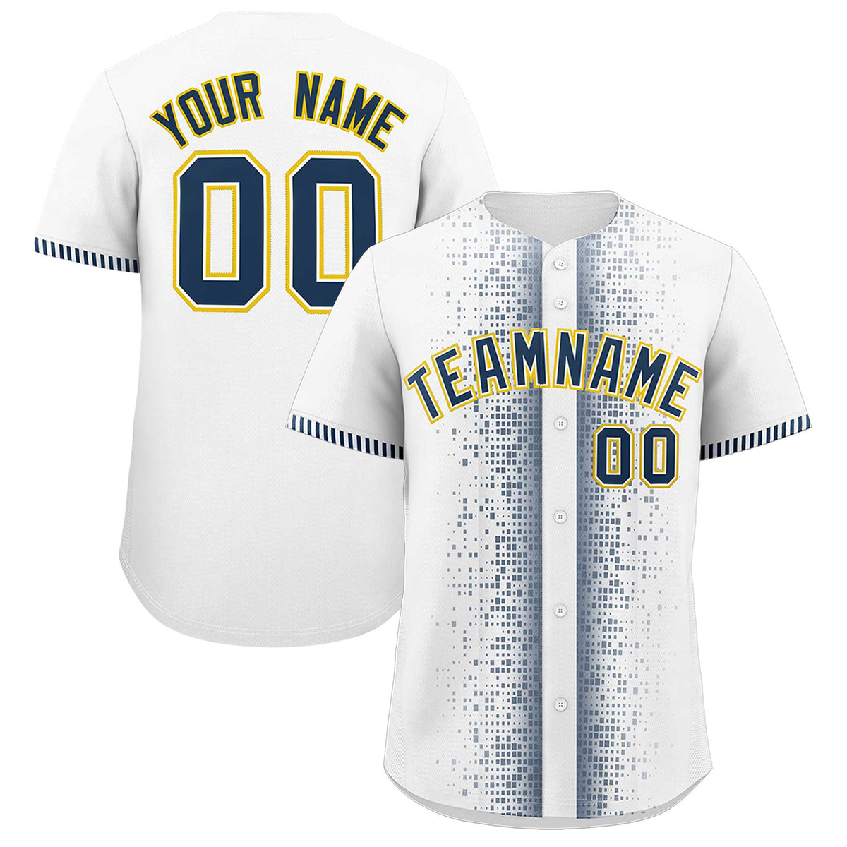 Custom White Midnight Blue Personalized Phonetic Rhythm Authentic Baseball Jersey | KXKSHOP