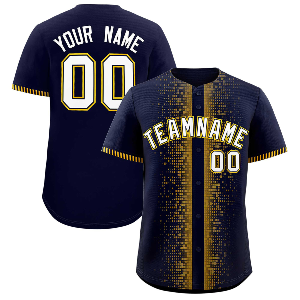 Custom Navy Yellow Personalized Phonetic Rhythm Authentic Baseball Jersey | KXKSHOP