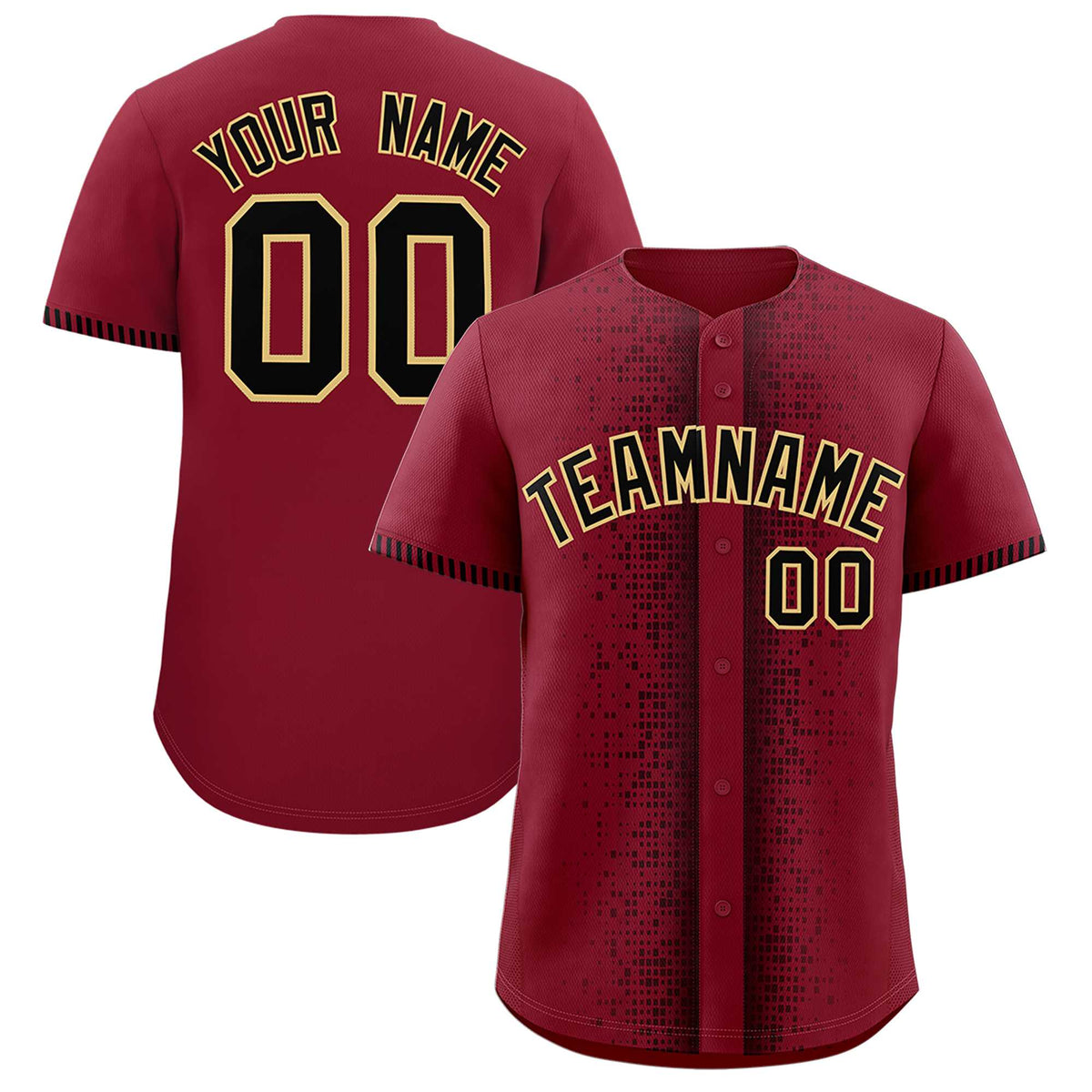 Custom Crimson Black Personalized Phonetic Rhythm Authentic Baseball Jersey | KXKSHOP