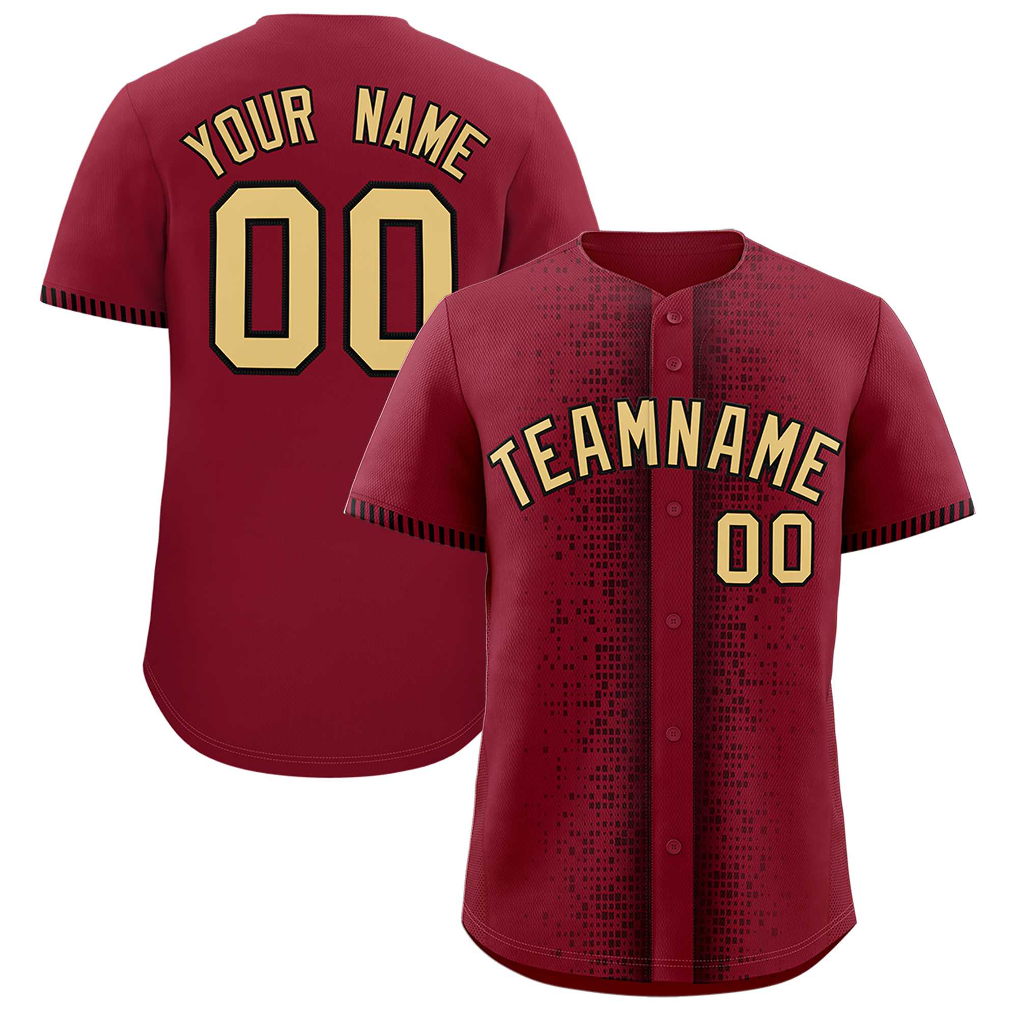 Custom Crimson Black Personalized Phonetic Rhythm Authentic Baseball Jersey | KXKSHOP