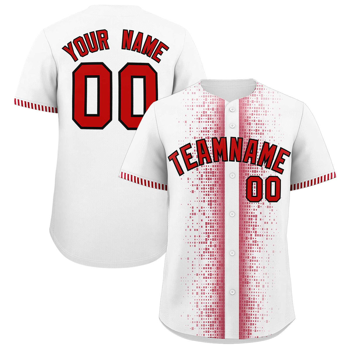 Custom White Red Personalized Phonetic Rhythm Authentic Baseball Jersey | KXKSHOP