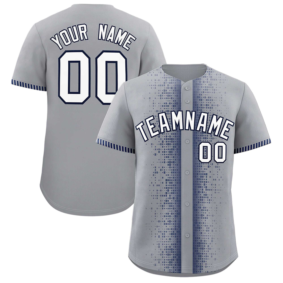 Custom Gray Navy Personalized Phonetic Rhythm Authentic Baseball Jersey | KXKSHOP