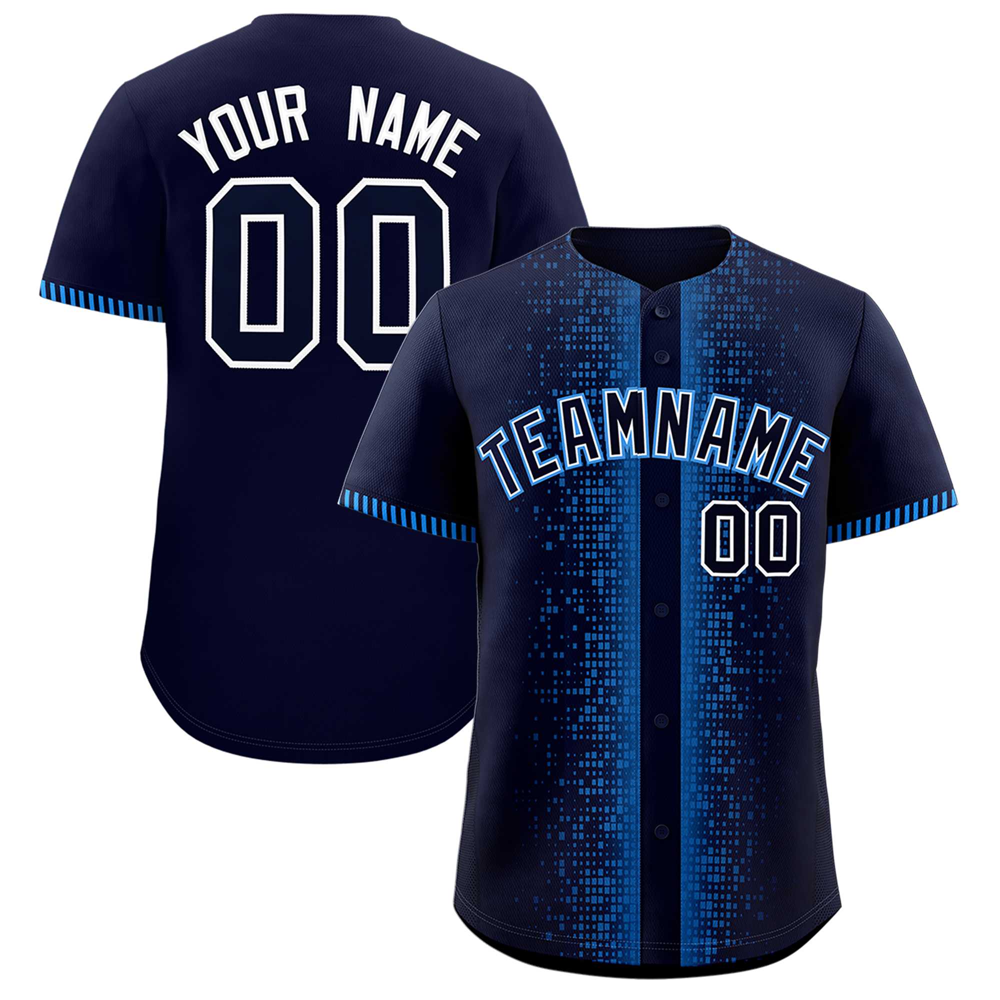 Custom Navy Powder Blue Personalized Phonetic Rhythm Authentic Baseball Jersey | KXKSHOP