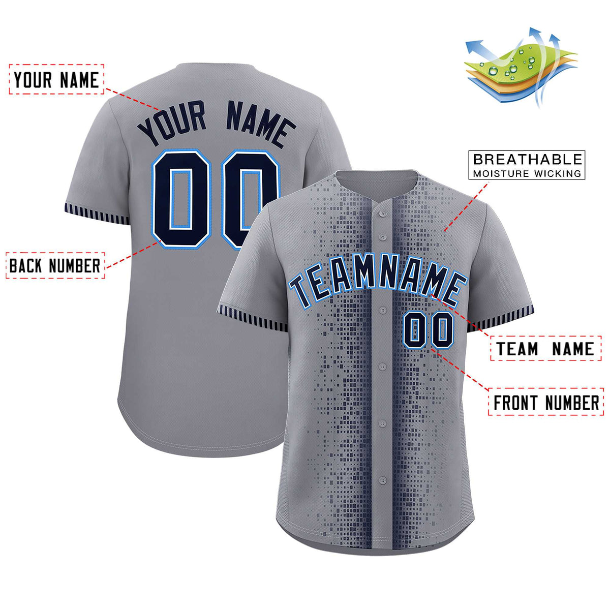 Custom Dark Gray Navy Personalized Phonetic Rhythm Authentic Baseball Jersey | KXKSHOP