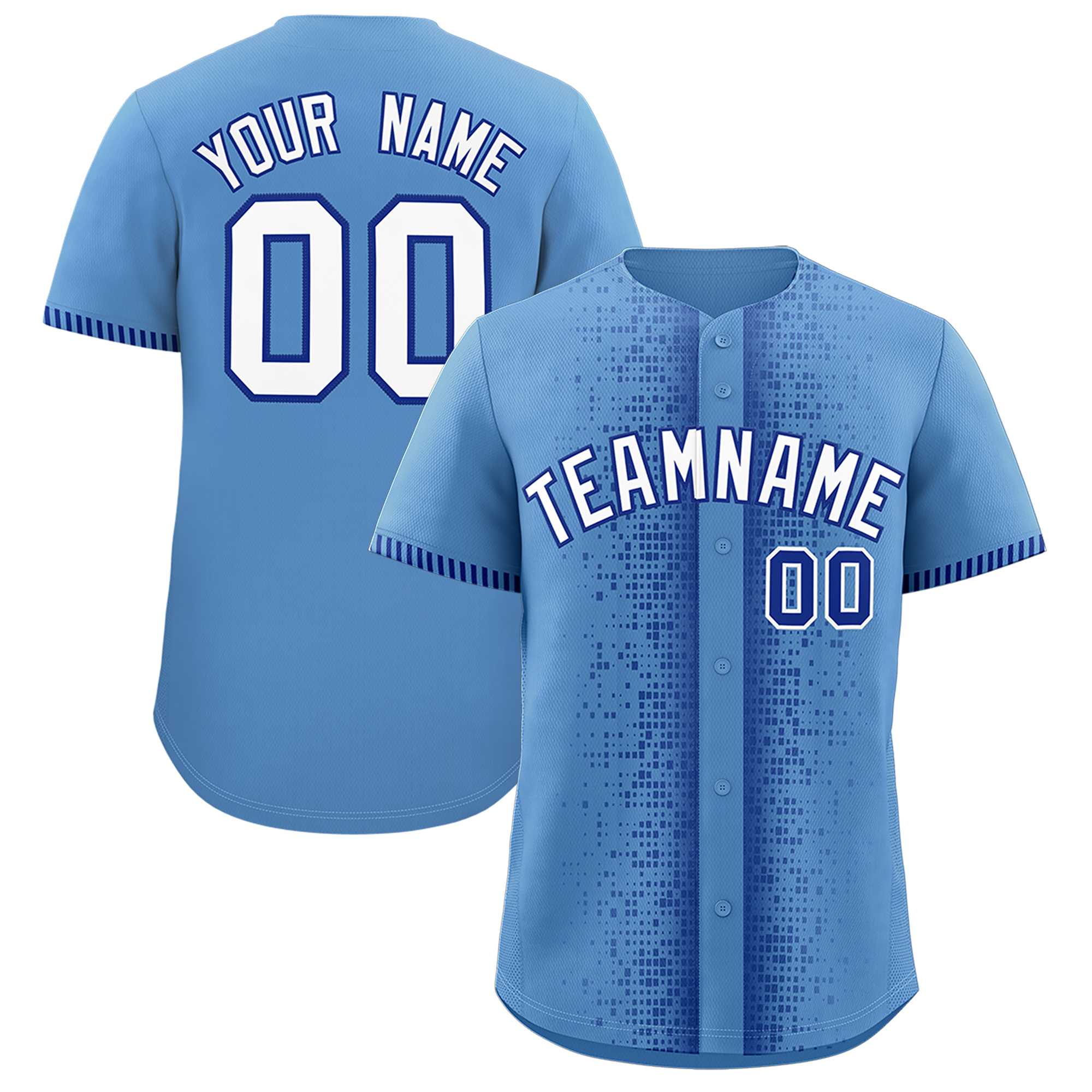 Custom Light Blue Royal Personalized Phonetic Rhythm Authentic Baseball Jersey | KXKSHOP