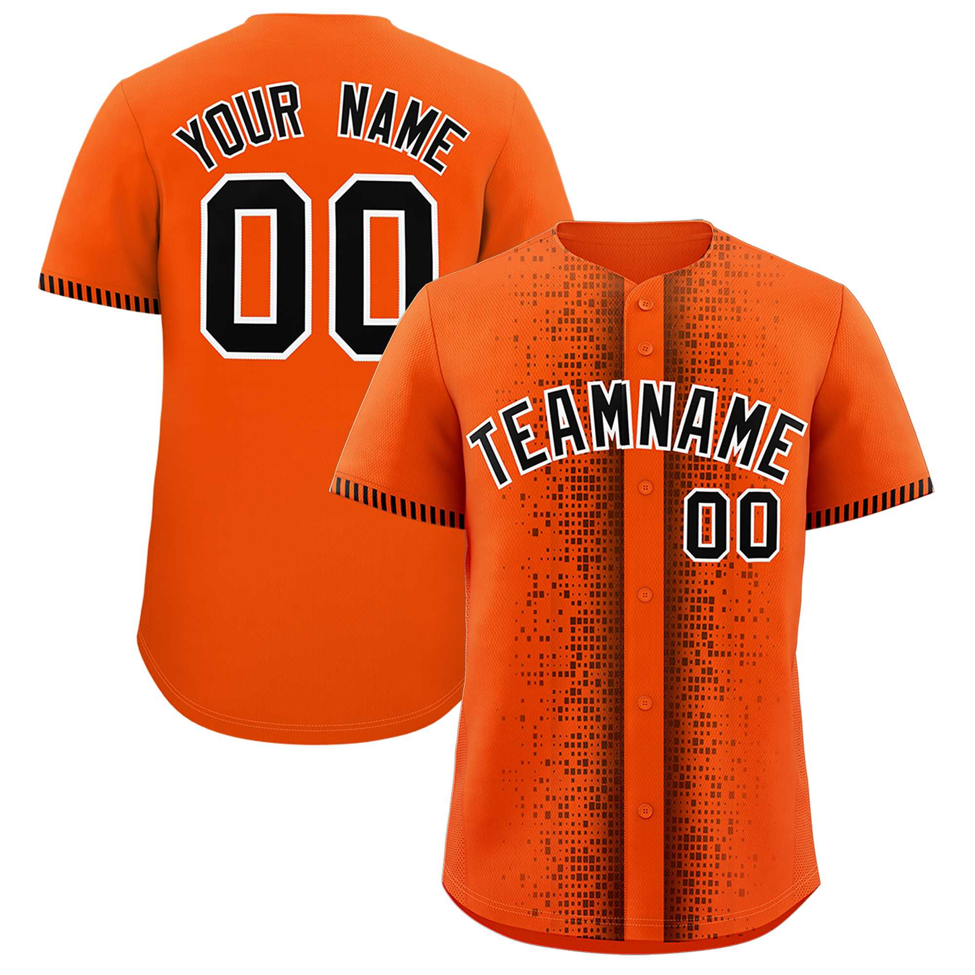 Custom Orange Black Personalized Phonetic Rhythm Authentic Baseball Jersey | KXKSHOP