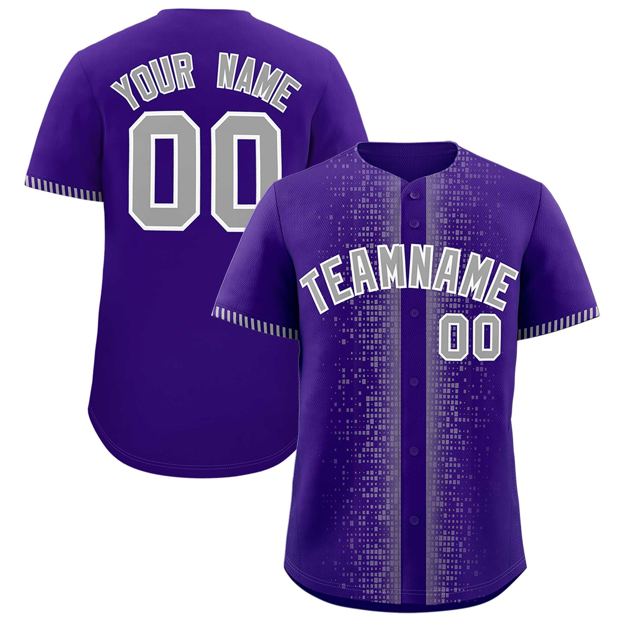 Custom Purple Gray Personalized Phonetic Rhythm Authentic Baseball Jersey | KXKSHOP