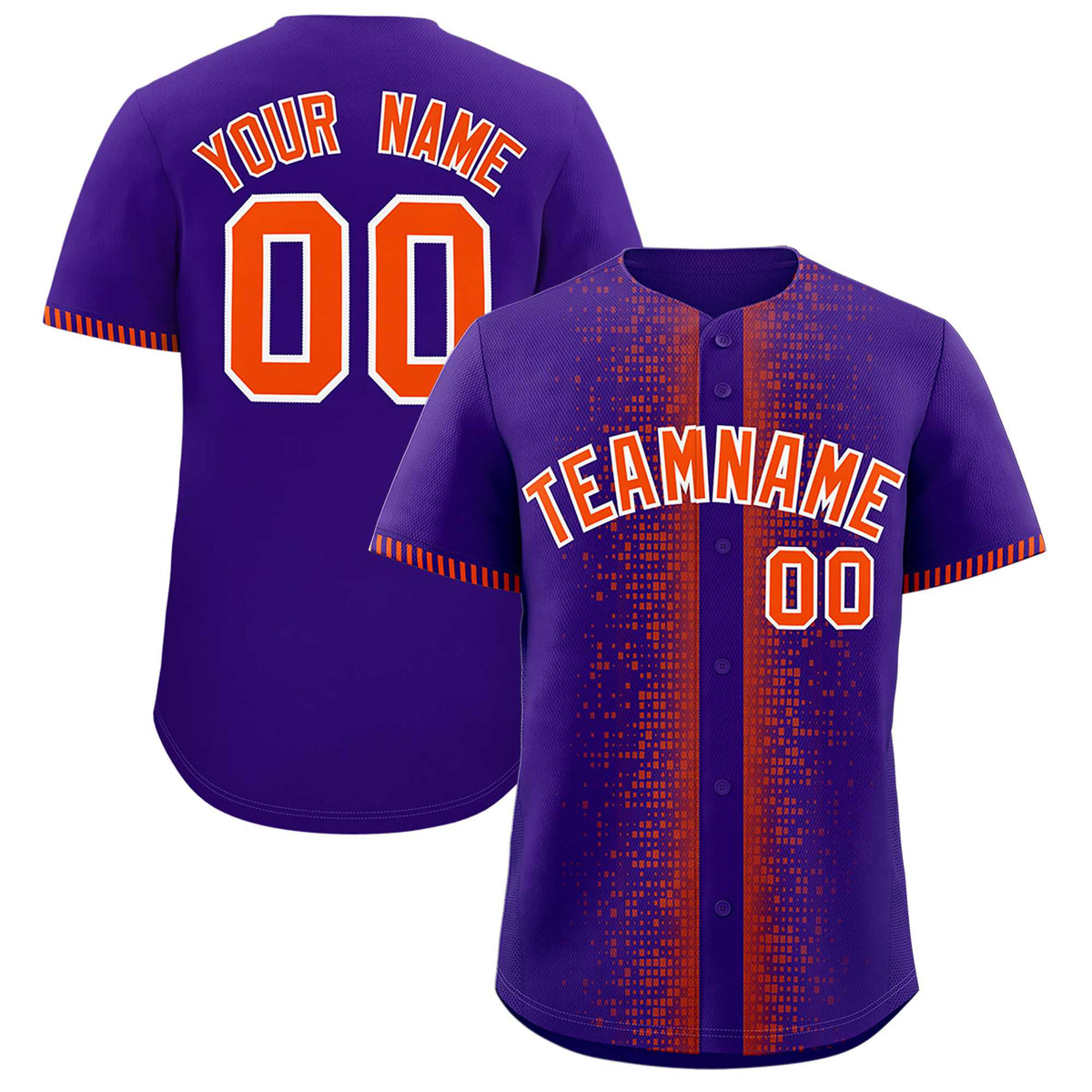Custom Purple Orange Personalized Phonetic Rhythm Authentic Baseball Jersey | KXKSHOP