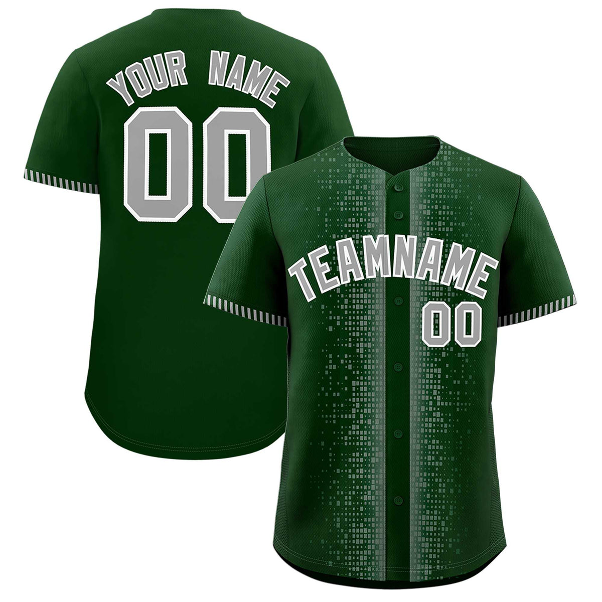 Custom Green Gray Personalized Phonetic Rhythm Authentic Baseball Jersey | KXKSHOP
