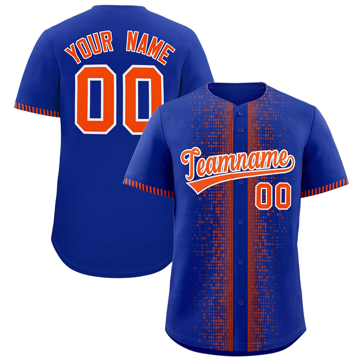 Custom Royal Orange Personalized Phonetic Rhythm Authentic Baseball Jersey | KXKSHOP