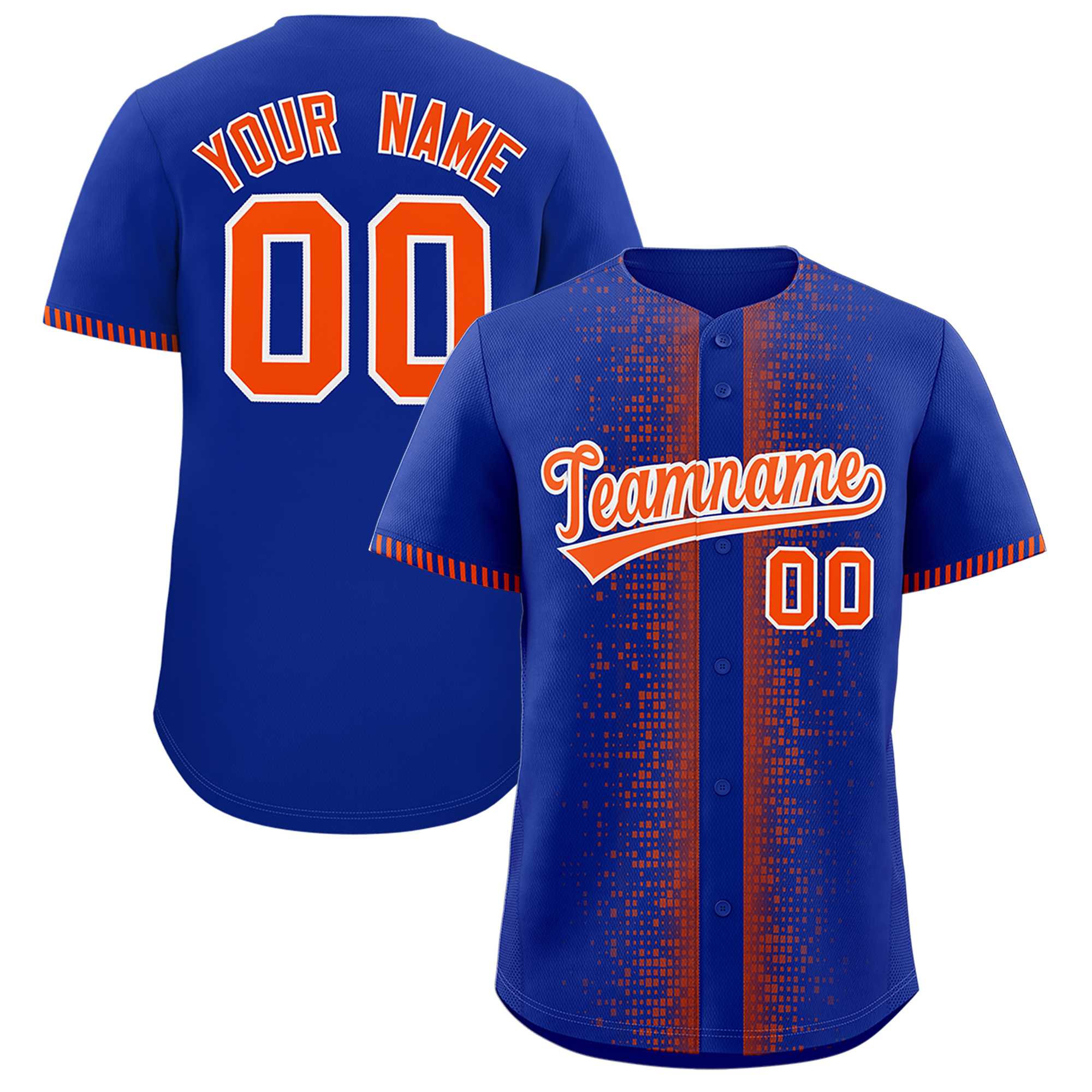 Custom Royal Orange Personalized Phonetic Rhythm Authentic Baseball Jersey | KXKSHOP