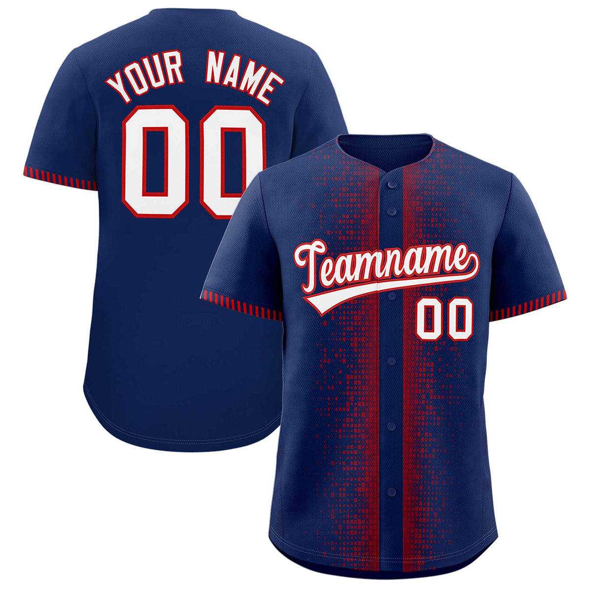 Custom Navy Red Personalized Phonetic Rhythm Authentic Baseball Jersey | KXKSHOP