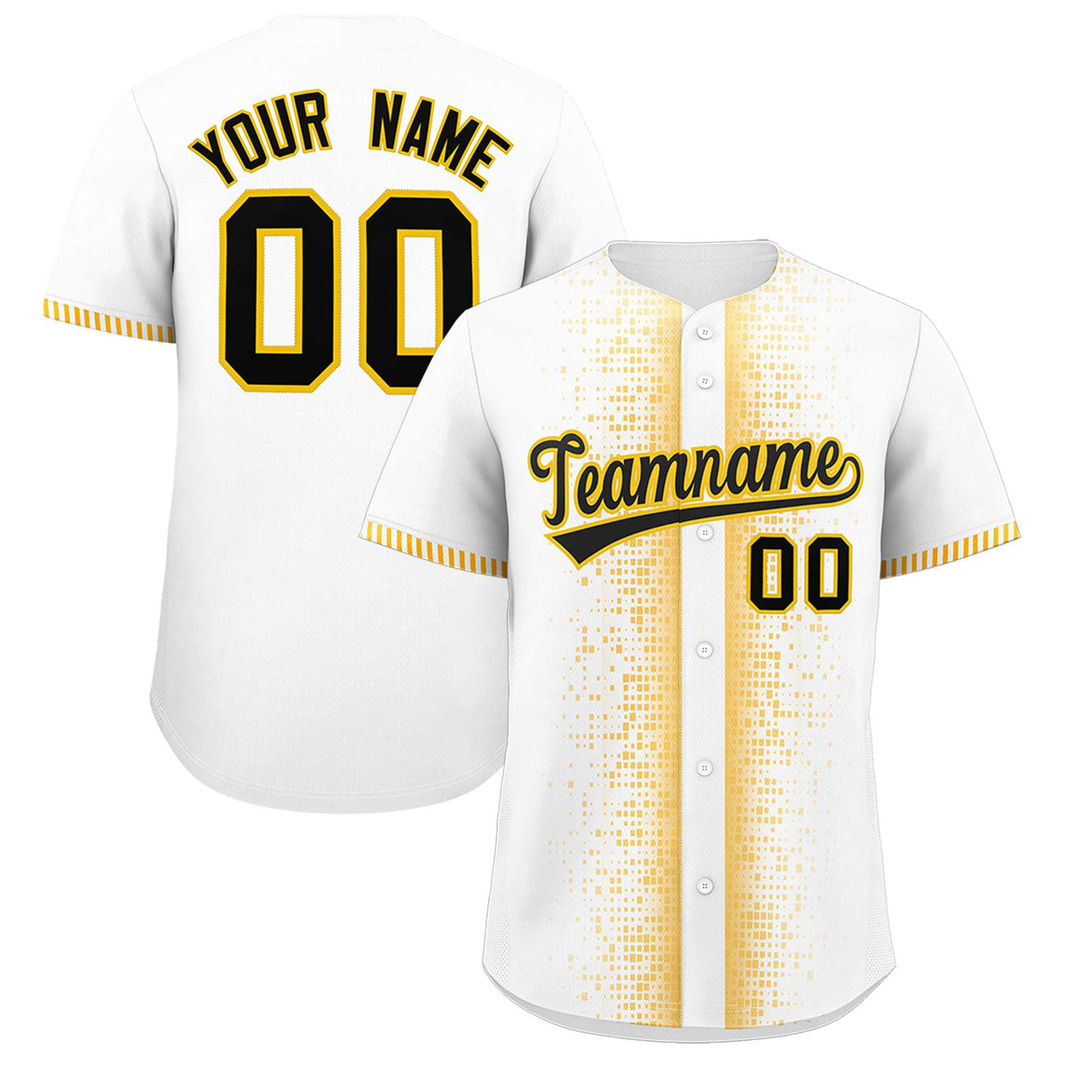 Custom White Gold Personalized Phonetic Rhythm Authentic Baseball Jersey | KXKSHOP