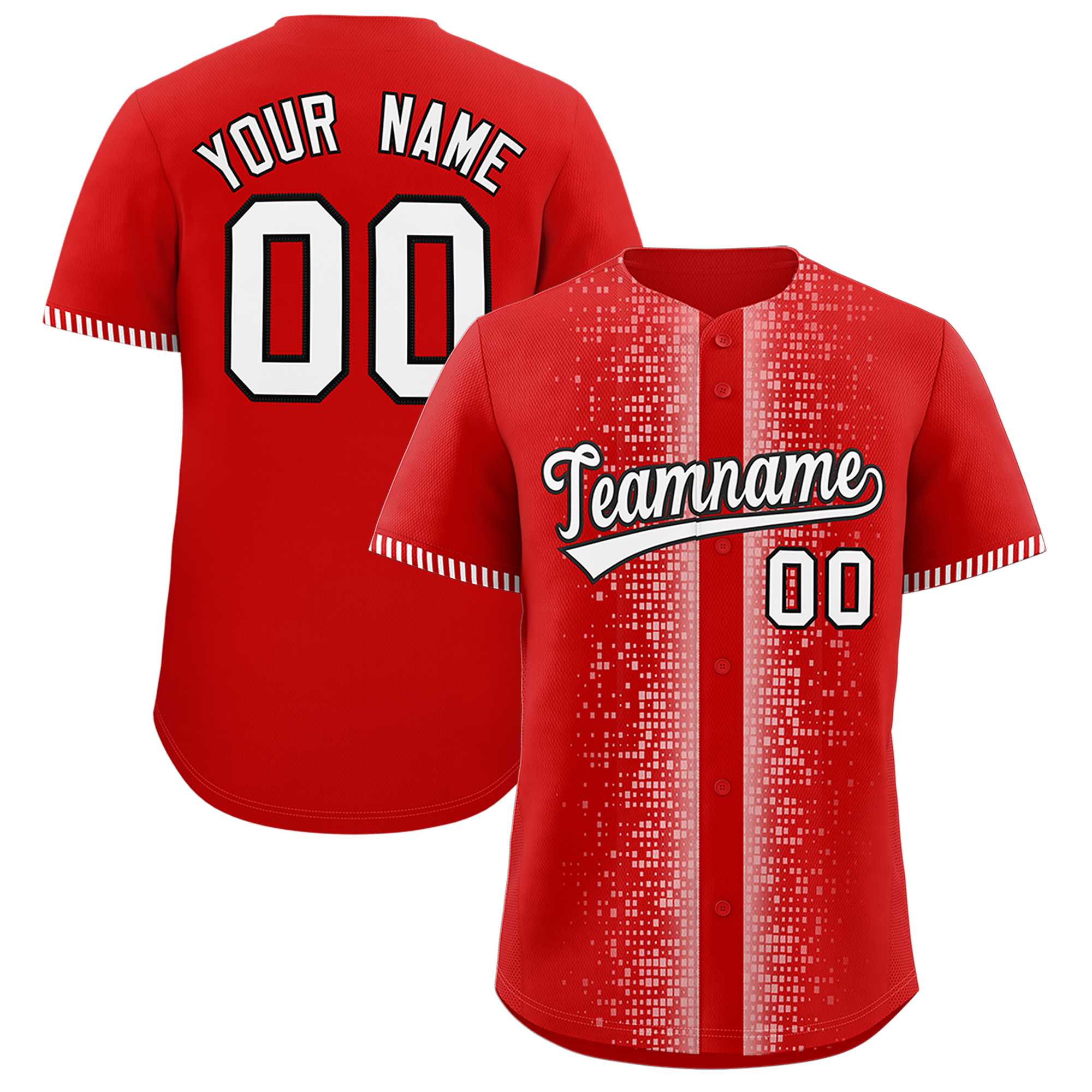 Custom Red White Personalized Phonetic Rhythm Authentic Baseball Jersey | KXKSHOP