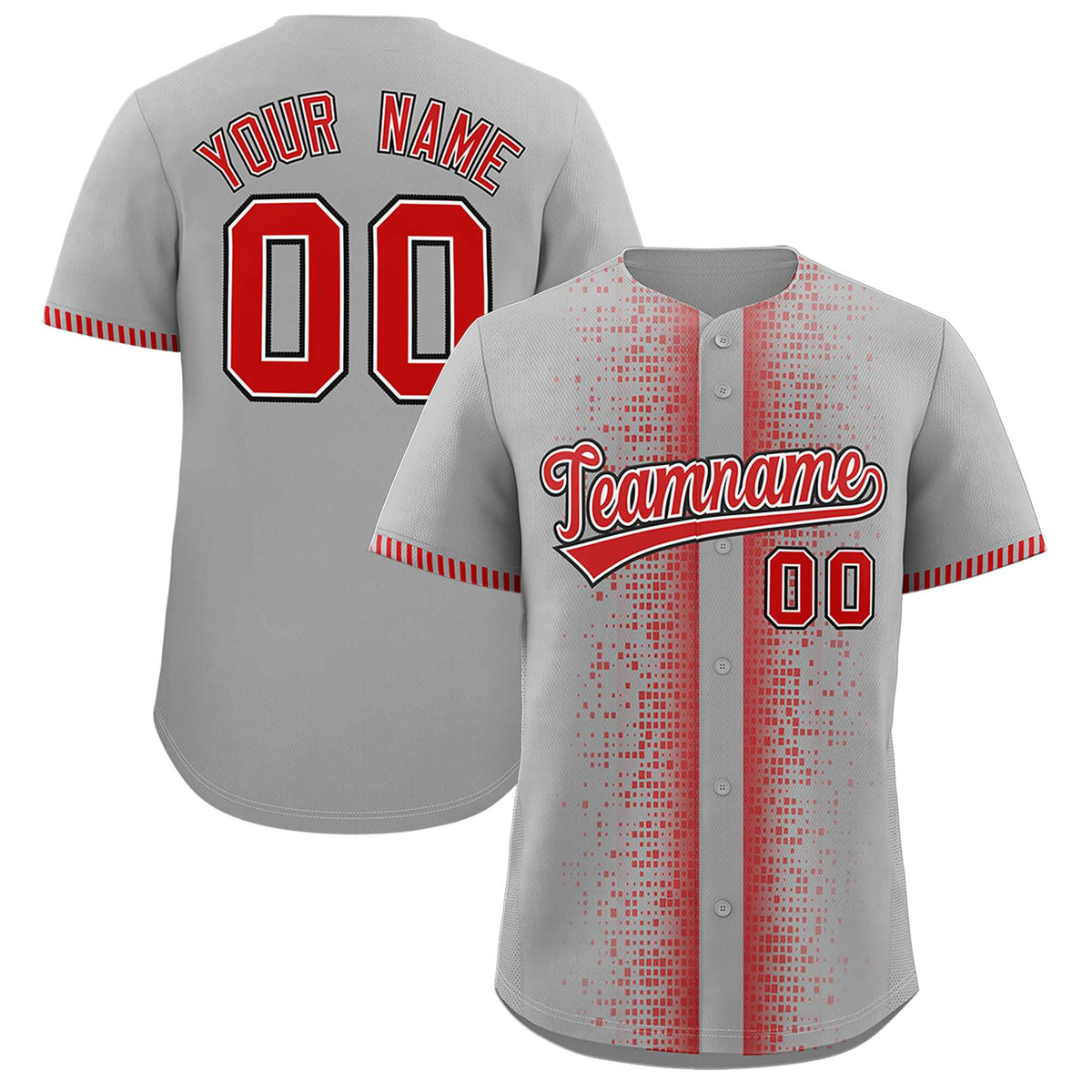 Custom Gray Red Personalized Phonetic Rhythm Authentic Baseball Jersey | KXKSHOP