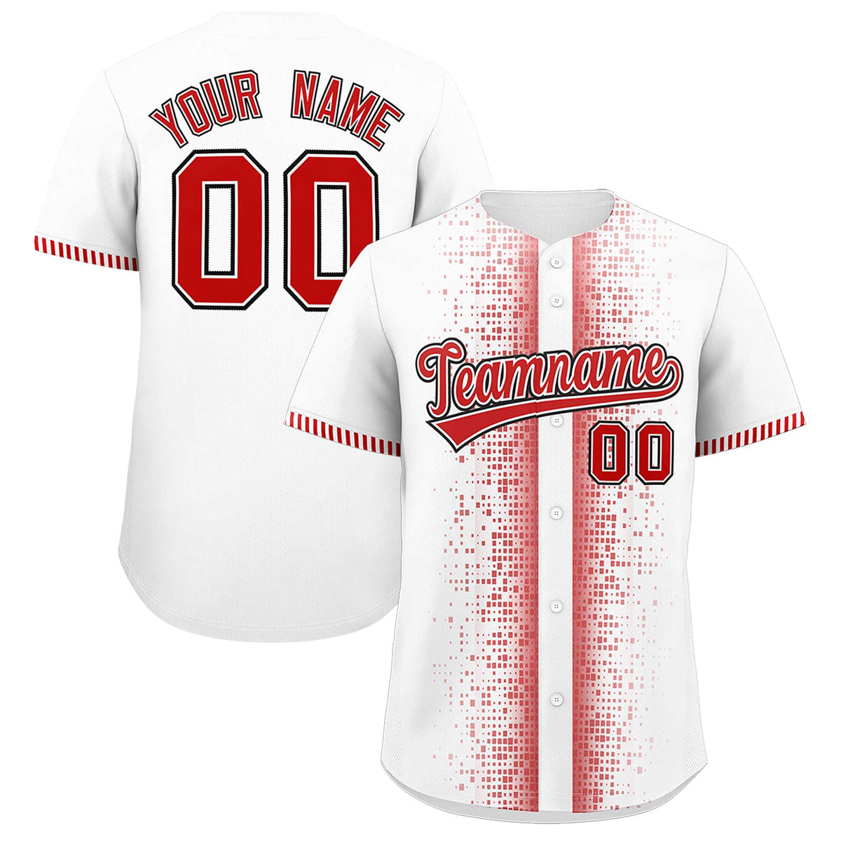 Custom White Red Personalized Phonetic Rhythm Authentic Baseball Jersey | KXKSHOP