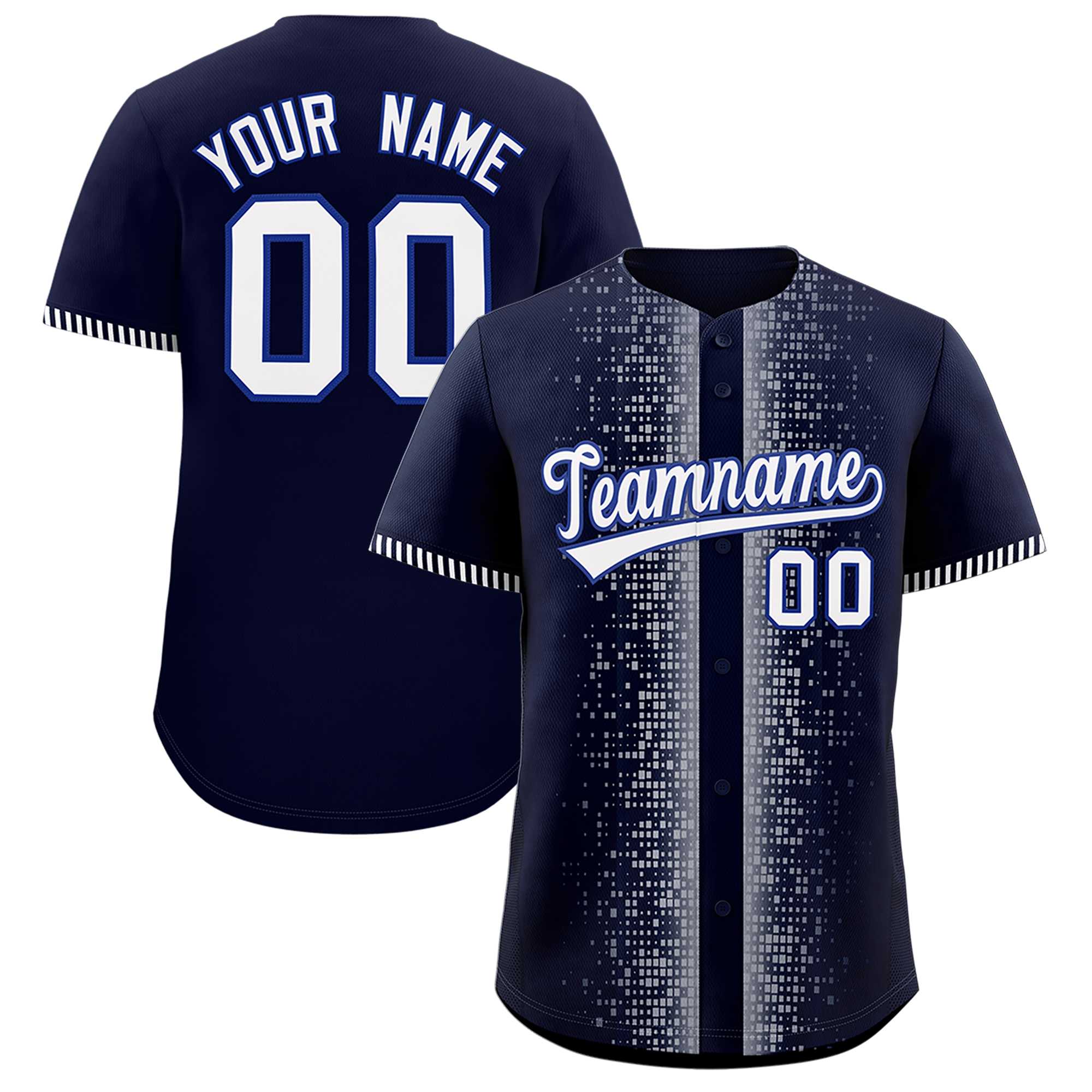 Custom Navy White Personalized Phonetic Rhythm Authentic Baseball Jersey | KXKSHOP