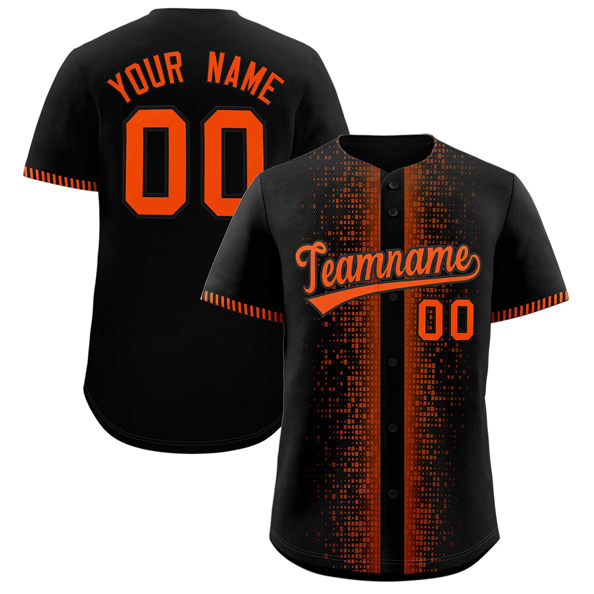 Custom Black Orange Personalized Phonetic Rhythm Authentic Baseball Jersey | KXKSHOP