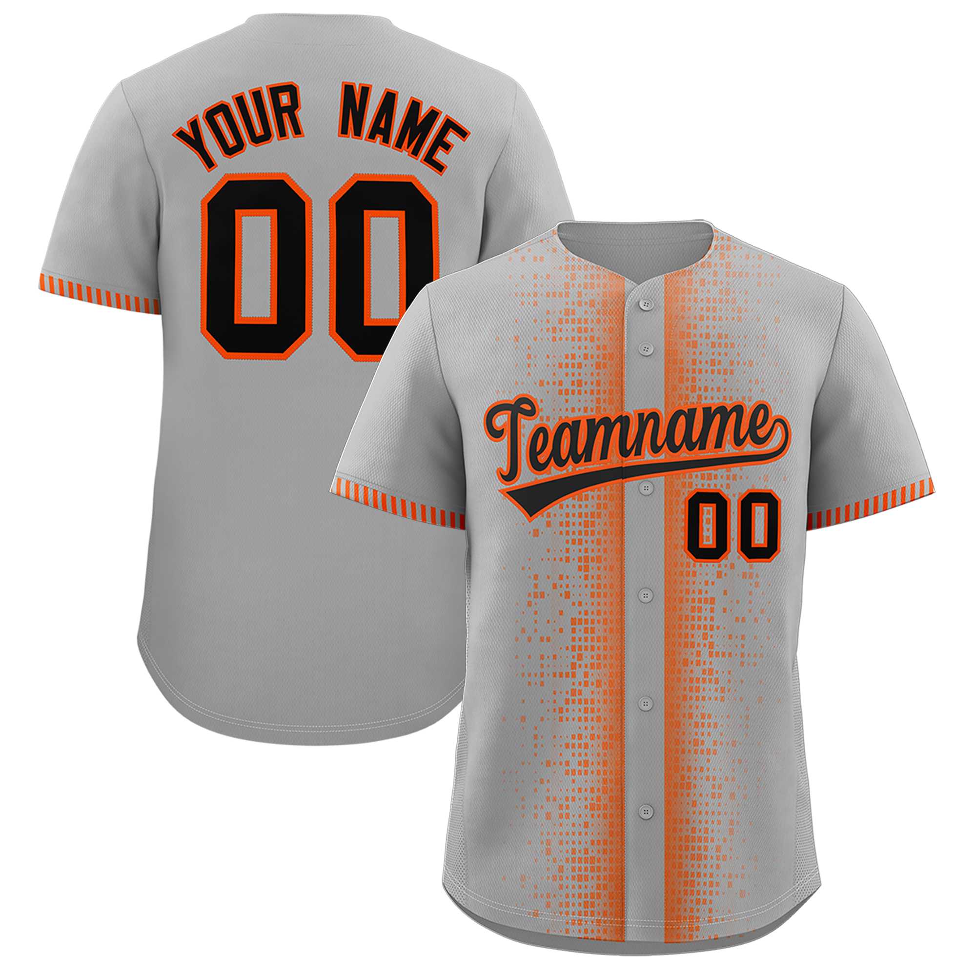 Custom Gray Orange Personalized Phonetic Rhythm Authentic Baseball Jersey | KXKSHOP