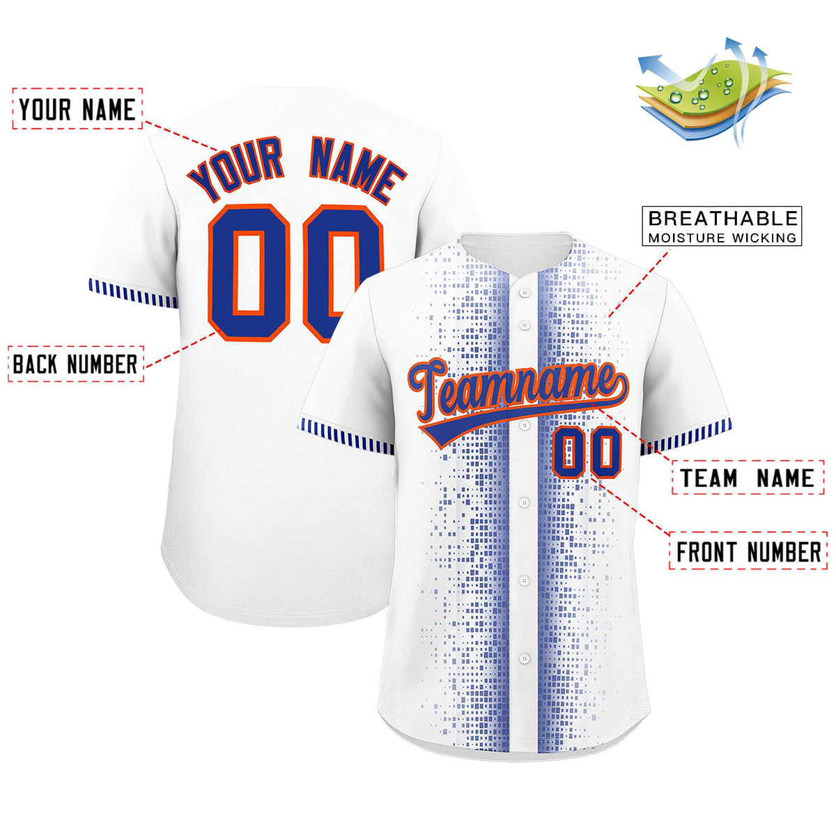 Custom White Royal Personalized Phonetic Rhythm Authentic Baseball Jersey | KXKSHOP