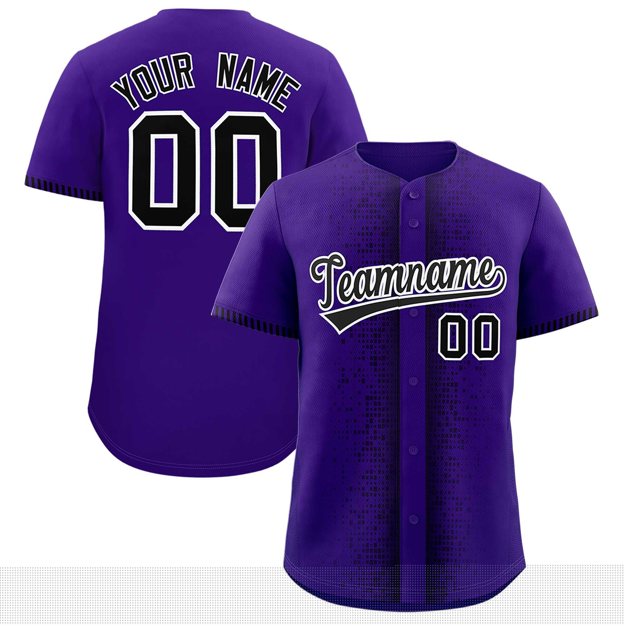 Custom Purple Black Personalized Phonetic Rhythm Authentic Baseball Jersey | KXKSHOP