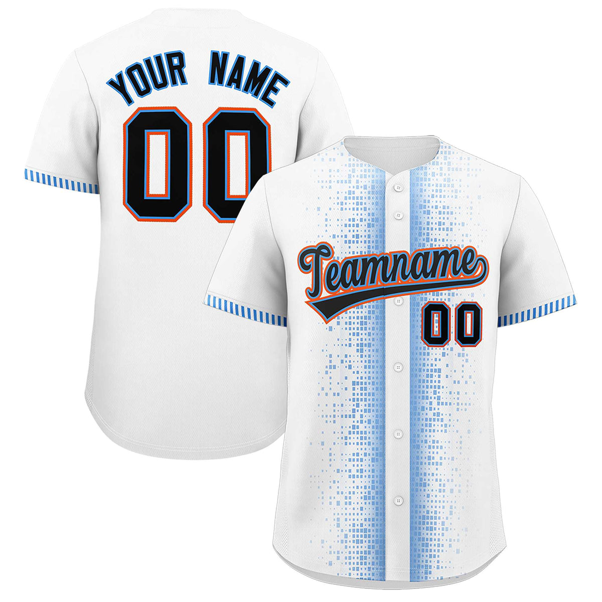 Custom White Powder Blue Personalized Phonetic Rhythm Authentic Baseball Jersey | KXKSHOP