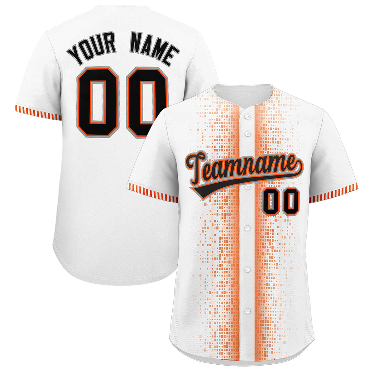 Custom White Orange Personalized Phonetic Rhythm Authentic Baseball Jersey | KXKSHOP