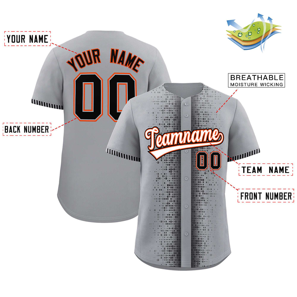 Custom Dark Gray Black Personalized Phonetic Rhythm Authentic Baseball Jersey | KXKSHOP