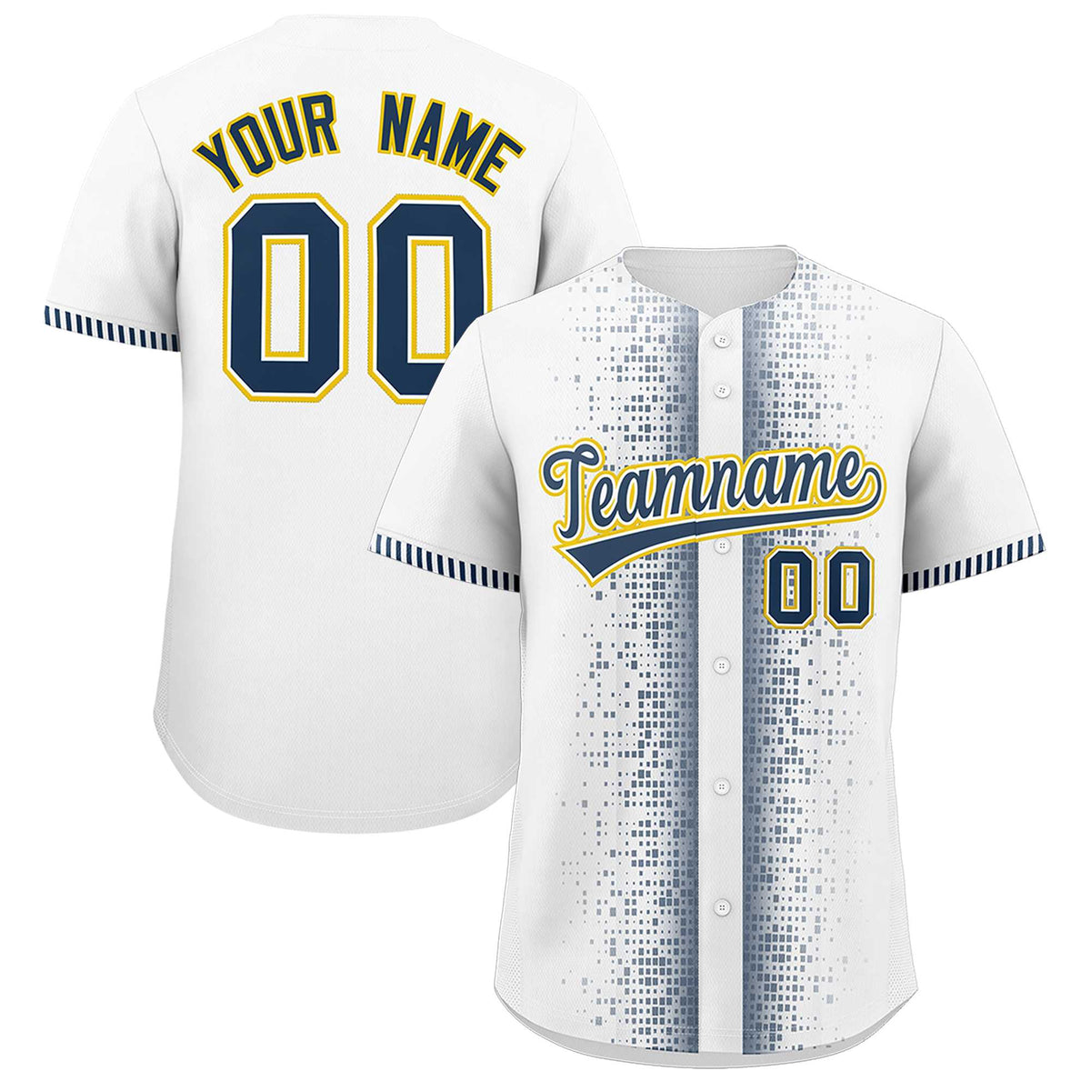 Custom White Midnight Blue Personalized Phonetic Rhythm Authentic Baseball Jersey | KXKSHOP