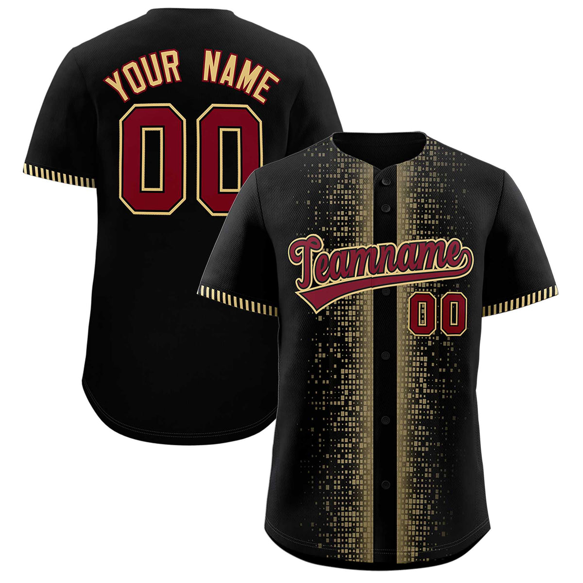 Custom Black Khaki Personalized Phonetic Rhythm Authentic Baseball Jersey | KXKSHOP