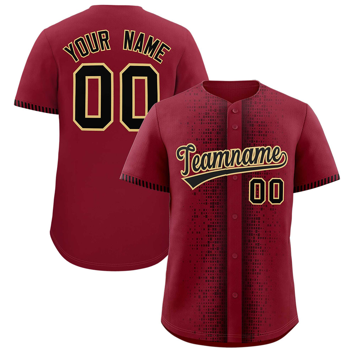 Custom Crimson Black Personalized Phonetic Rhythm Authentic Baseball Jersey | KXKSHOP