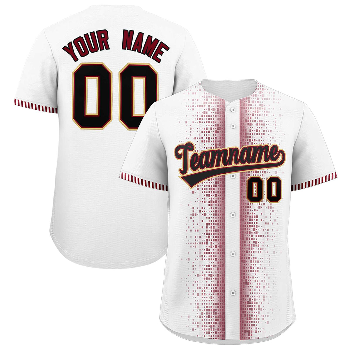 Custom White Crimson Personalized Phonetic Rhythm Authentic Baseball Jersey | KXKSHOP