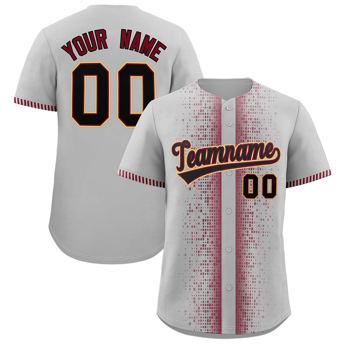 Custom Gray Crimson Personalized Phonetic Rhythm Authentic Baseball Jersey | KXKSHOP
